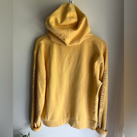 Obey Yellow pullover hooded hoodie sweatshirt - size L - Picture 5 of 7